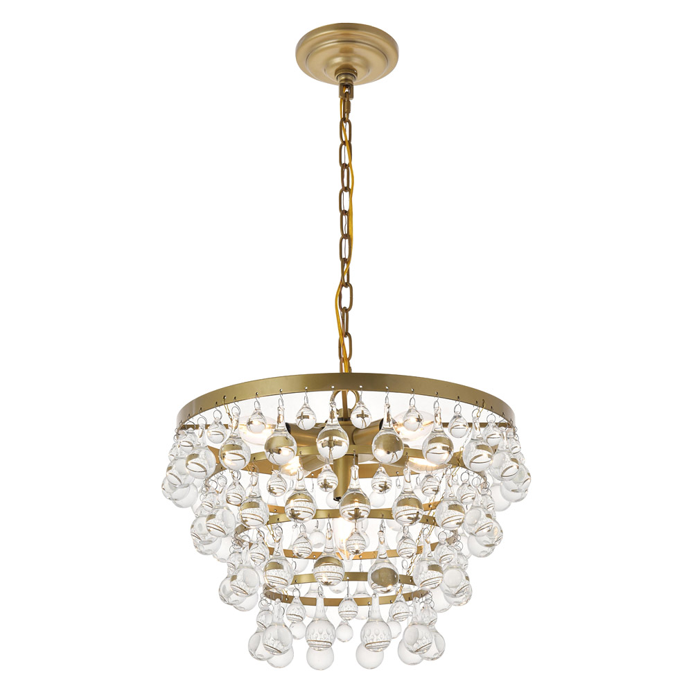 Elegant Kora 5-Light Pendant - Brass, L 17" (LD5016D17BR)