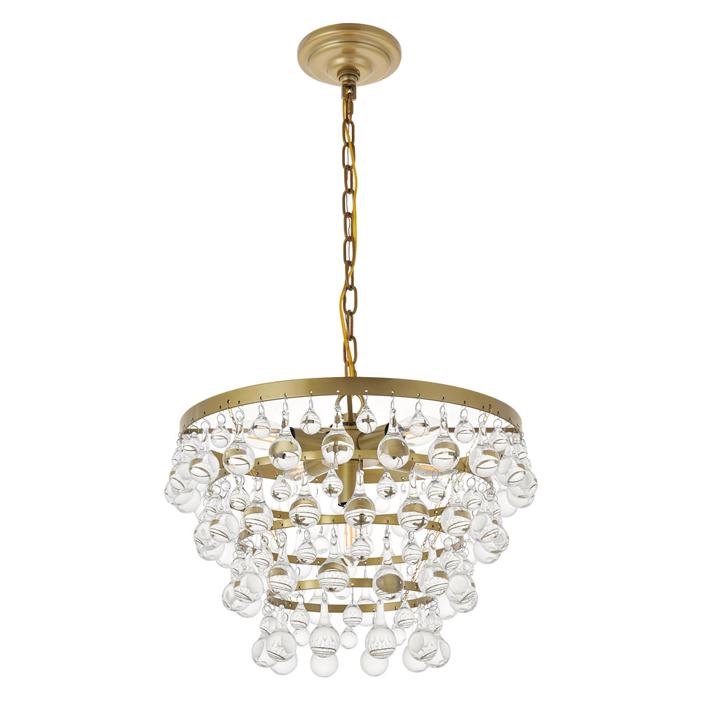 Elegant Kora 5-Light Pendant - Brass, L 17" (LD5016D17BR)