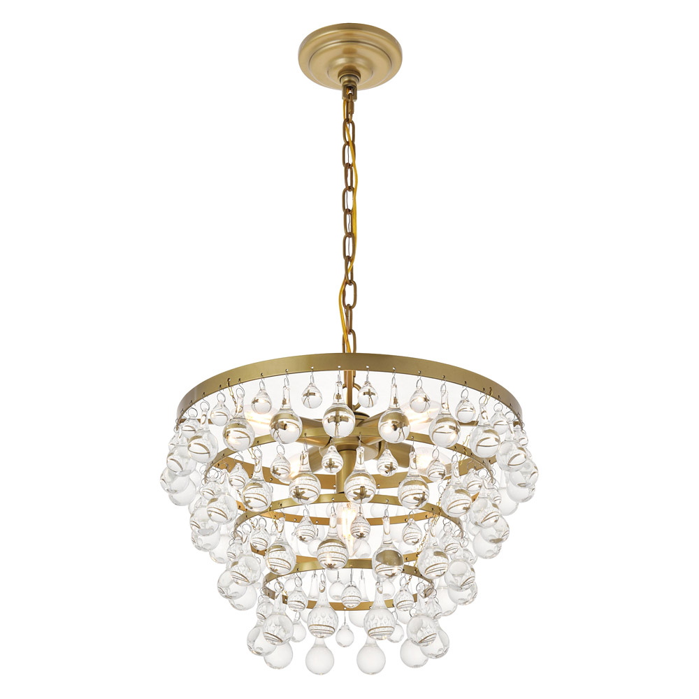 Elegant Kora 5-Light Pendant - Brass, L 17" (LD5016D17BR)