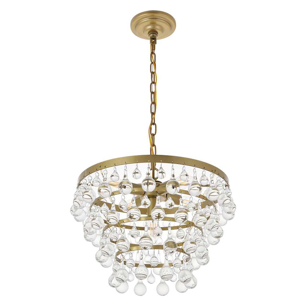 Elegant Kora 5-Light Pendant - Brass, L 17" (LD5016D17BR)