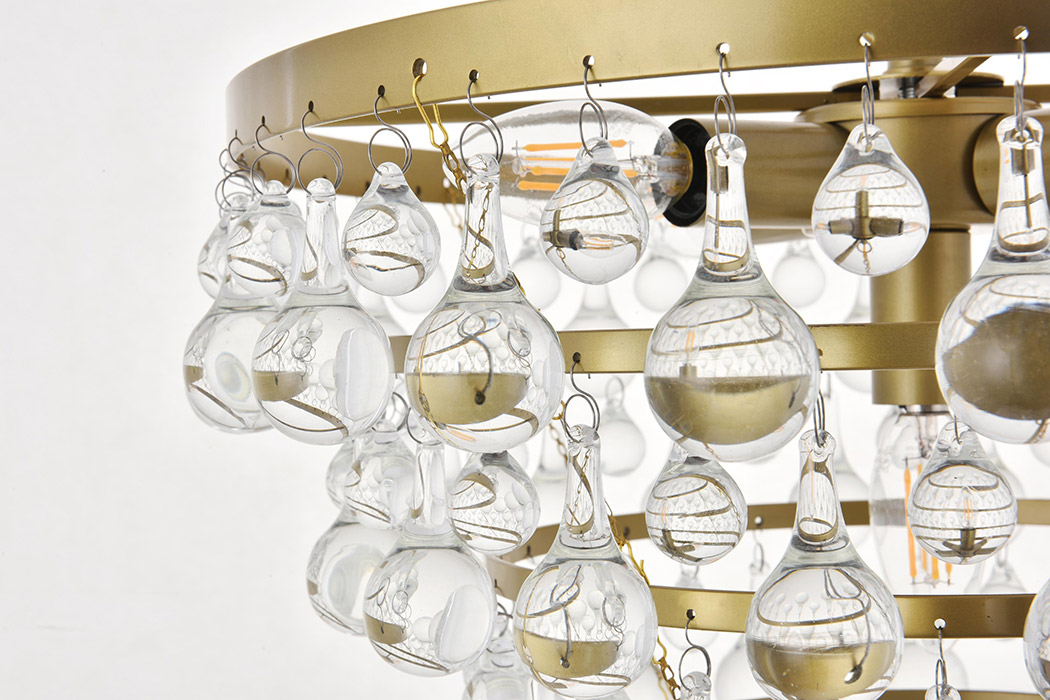 Elegant Kora 5-Light Pendant - Brass, L 17" (LD5016D17BR)
