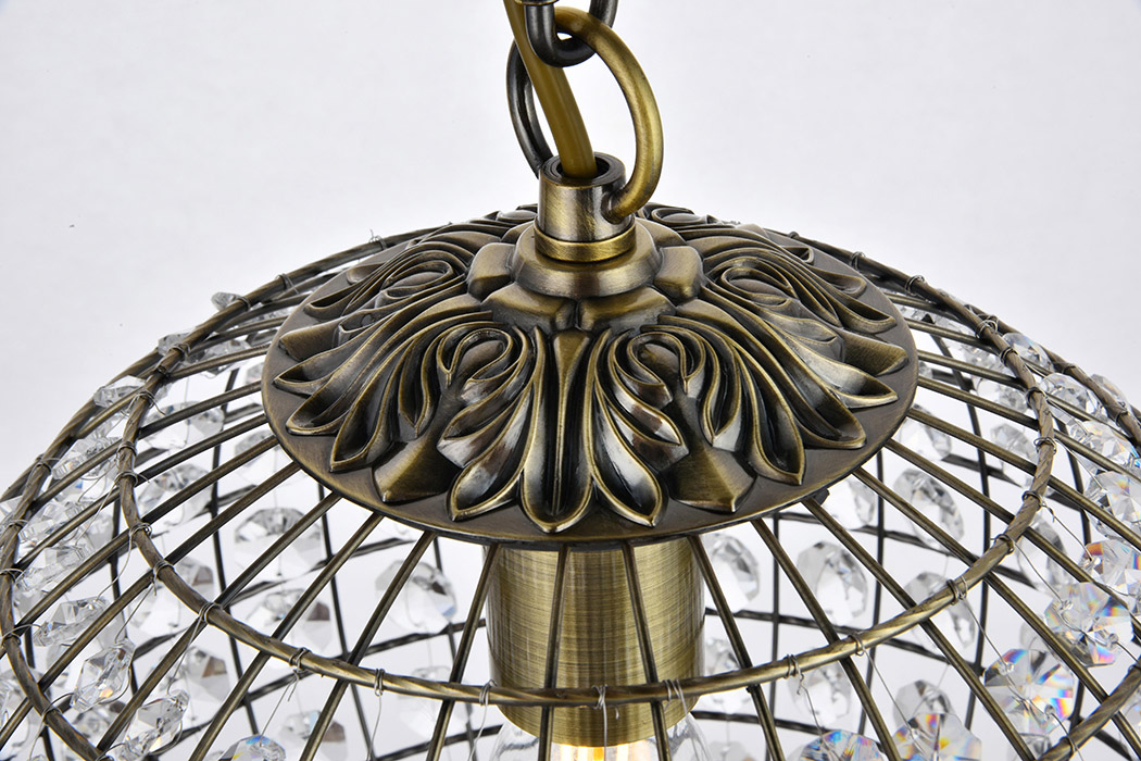 Elegant Pendant Light - Antique Bronze, L 12" (LD5025)