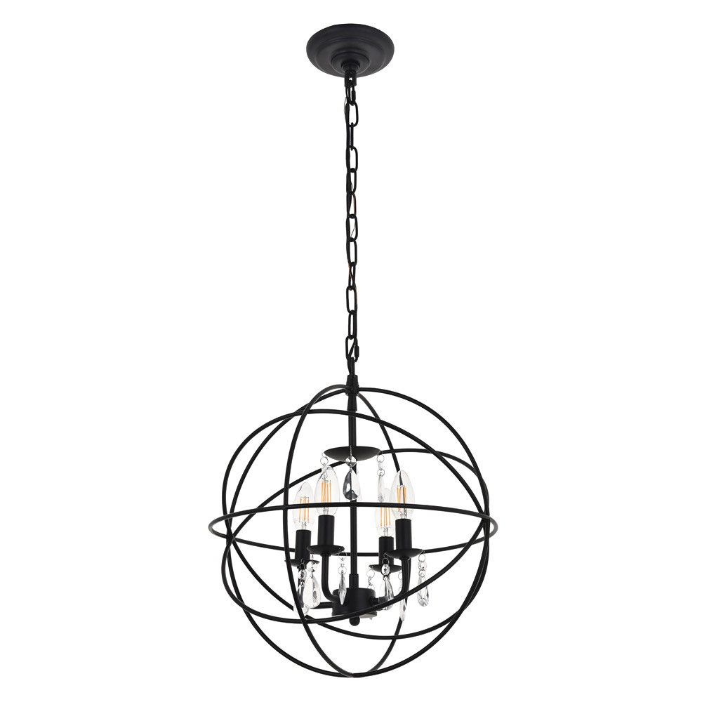 Elegant Wallace 3 Light Pendant - Matte Black, L 16" (LD5055D16MB)