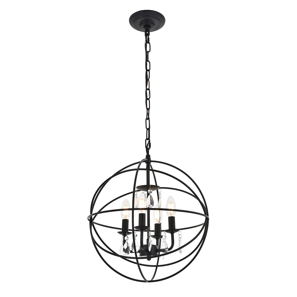 Elegant Wallace 3 Light Pendant - Matte Black, L 16" (LD5055D16MB)