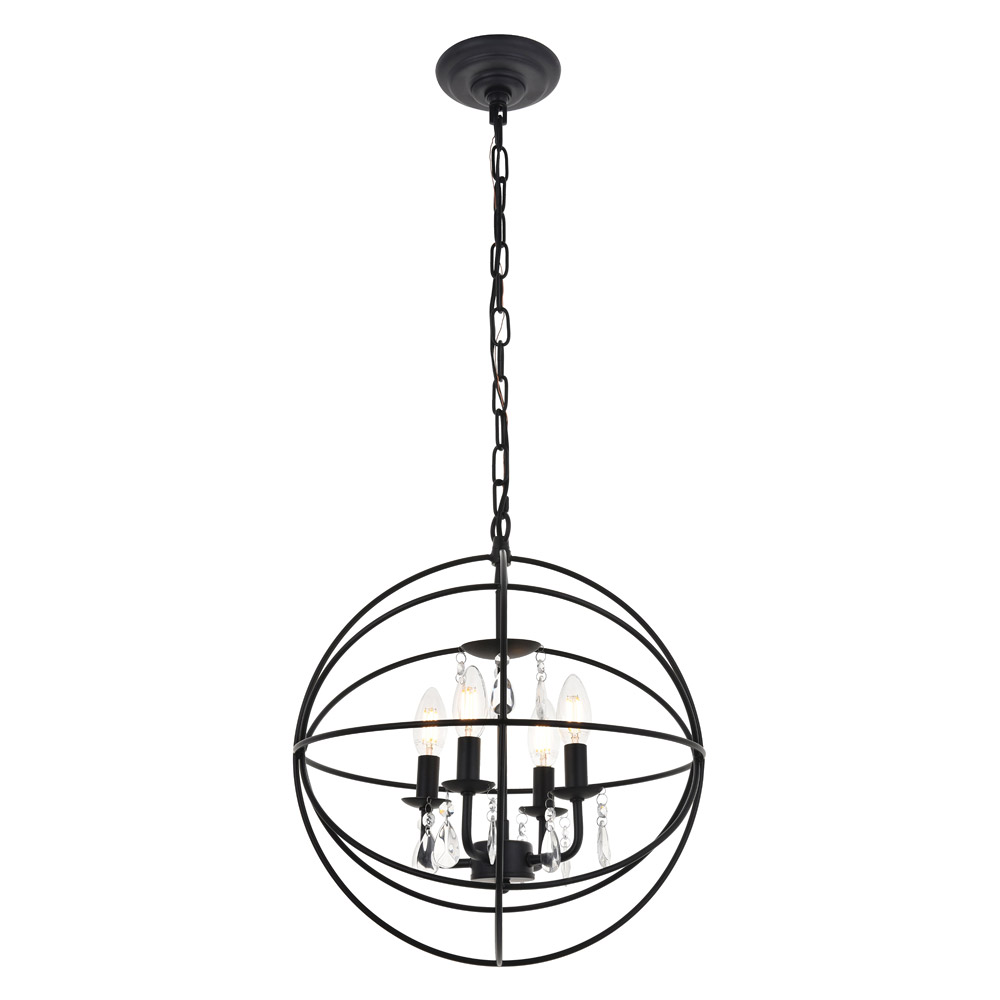 Elegant Wallace 3 Light Pendant - Matte Black, L 16" (LD5055D16MB)