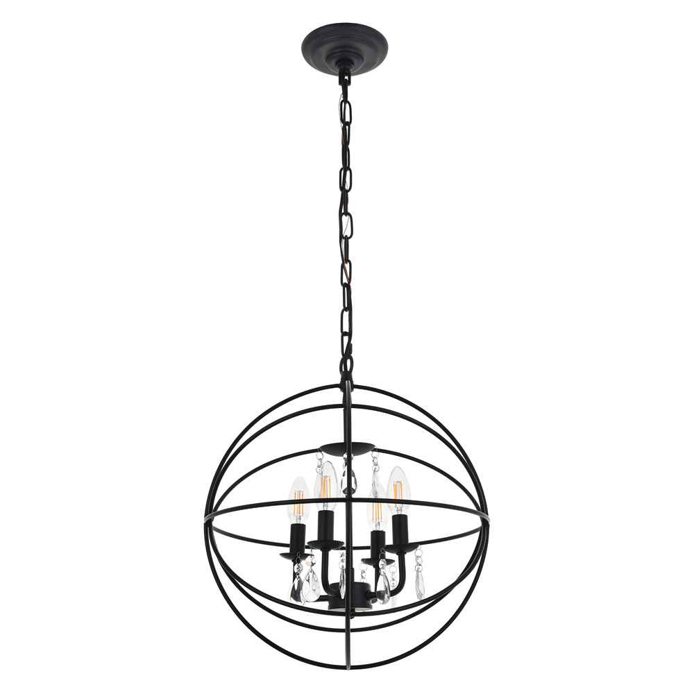 Elegant Wallace 3 Light Pendant - Matte Black, L 16" (LD5055D16MB)