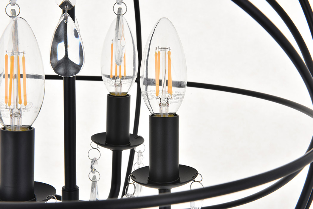 Elegant Wallace 3 Light Pendant - Matte Black, L 16" (LD5055D16MB)