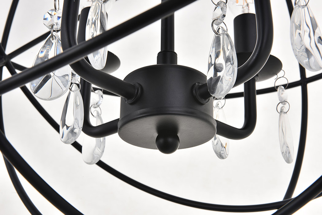 Elegant Wallace 3 Light Pendant - Matte Black, L 16" (LD5055D16MB)