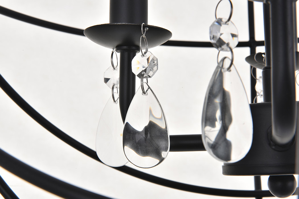 Elegant Wallace 3 Light Pendant - Matte Black, L 16" (LD5055D16MB)