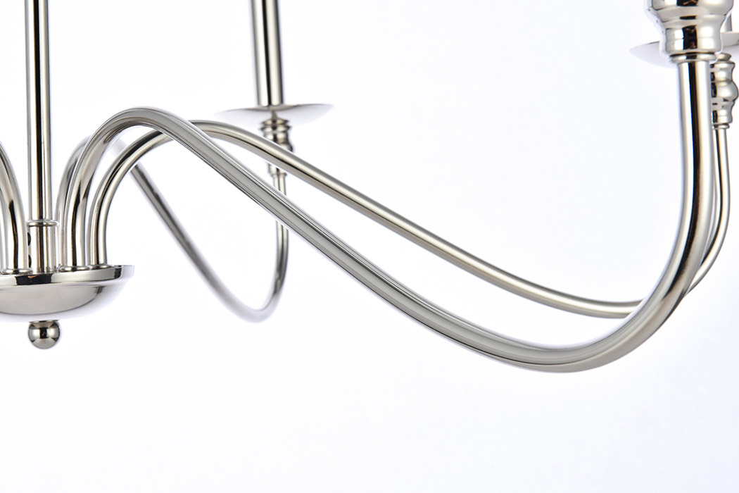 Elegant Rohan Chandelier - Polished Nickel, L 30" (LD5056D30PN)