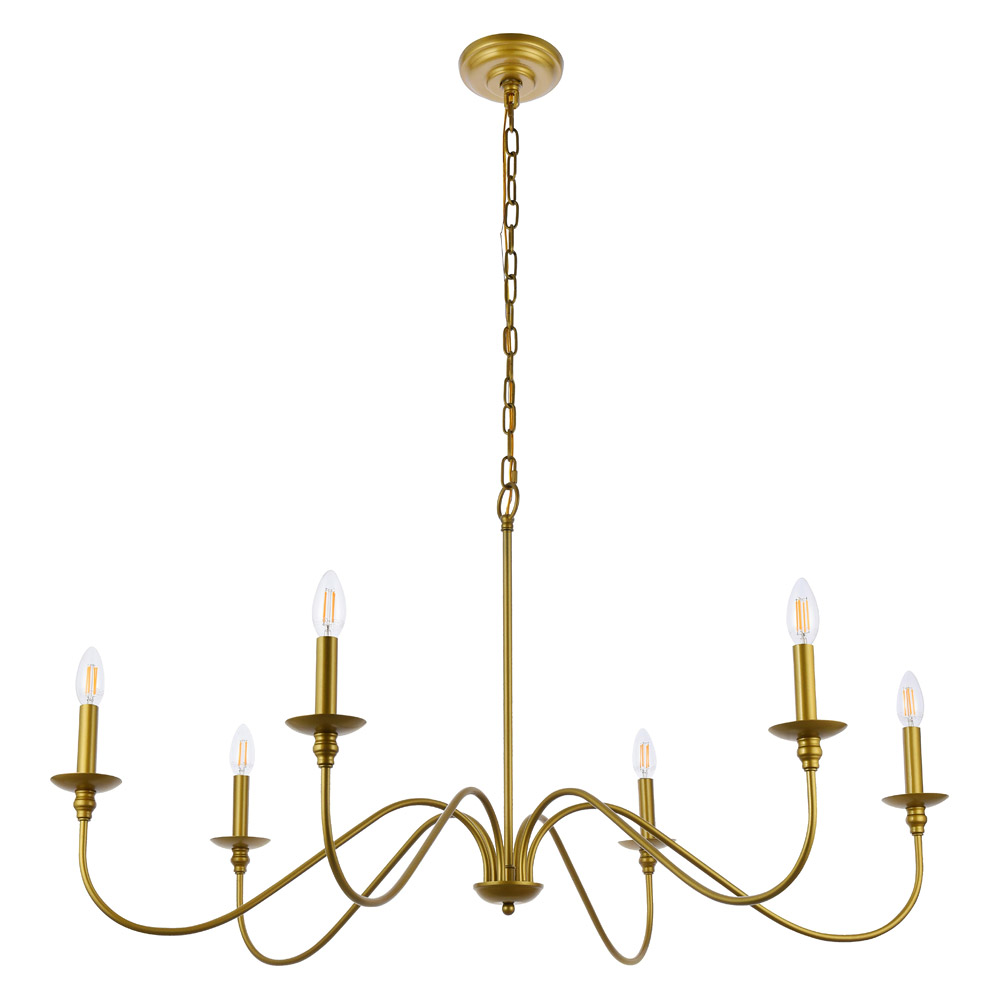 Elegant Rohan Chandelier - Brass, L 42" (LD5056D42BR)