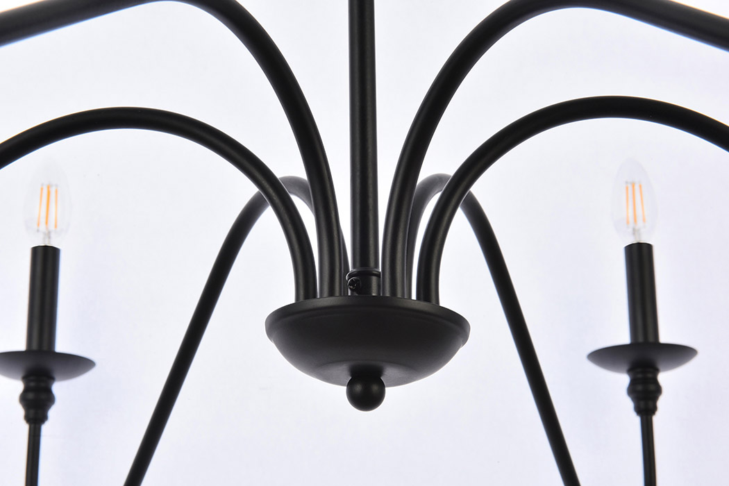 Elegant Rohan Chandelier - Matte Black, L 42" (LD5056D42MB)