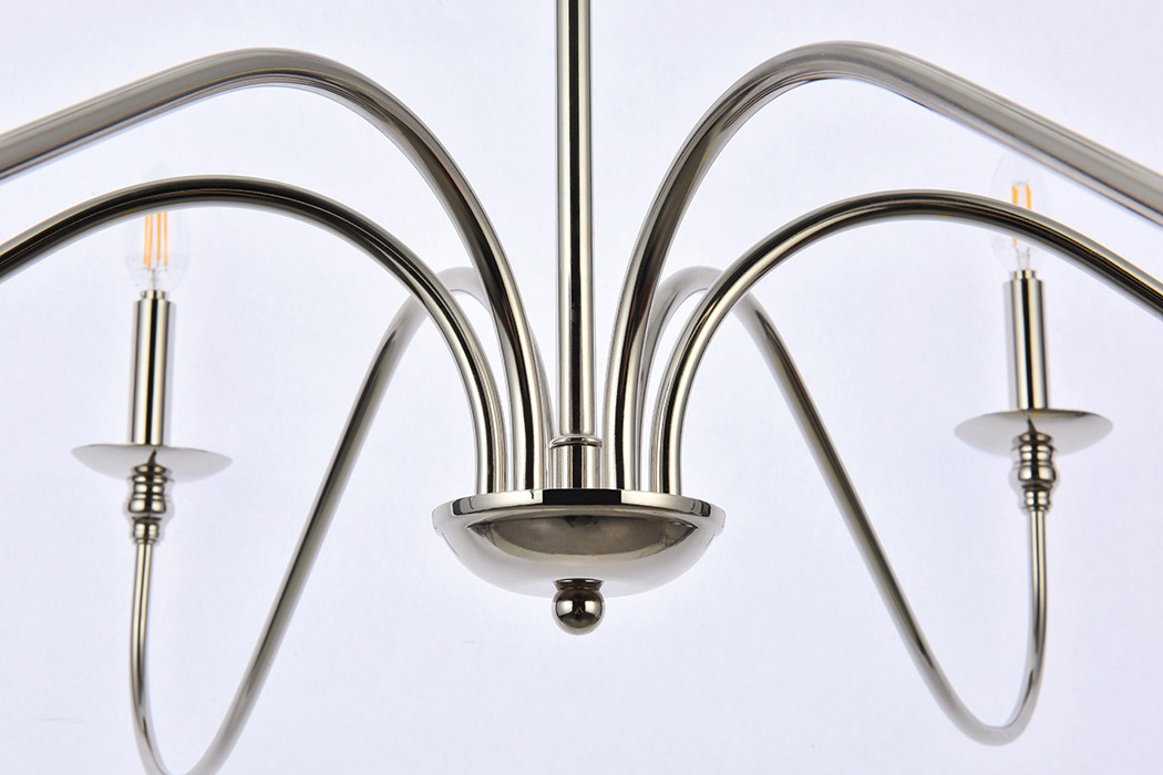 Elegant Rohan Chandelier - Polished Nickel, L 42" (LD5056D42PN)