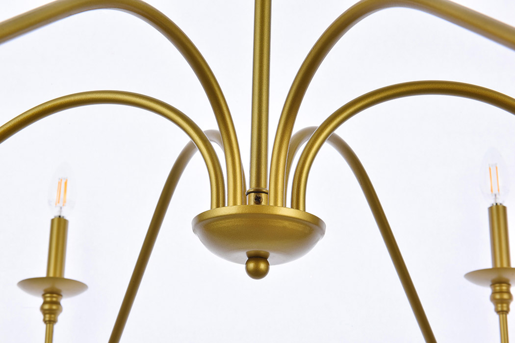 Elegant Rohan Chandelier - Brass, L 48" (LD5056D48BR)
