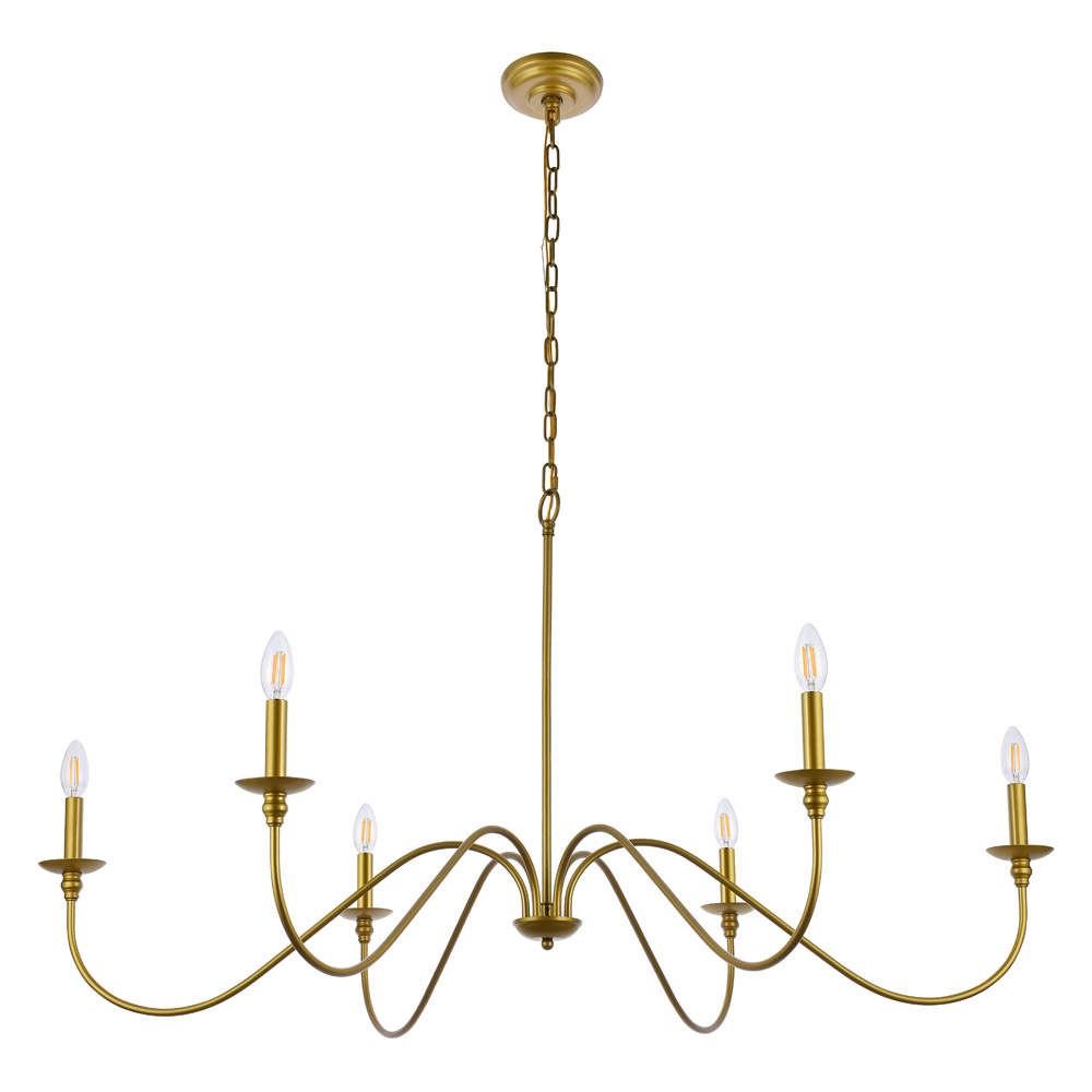 Elegant Rohan Chandelier - Brass, L 48" (LD5056D48BR)