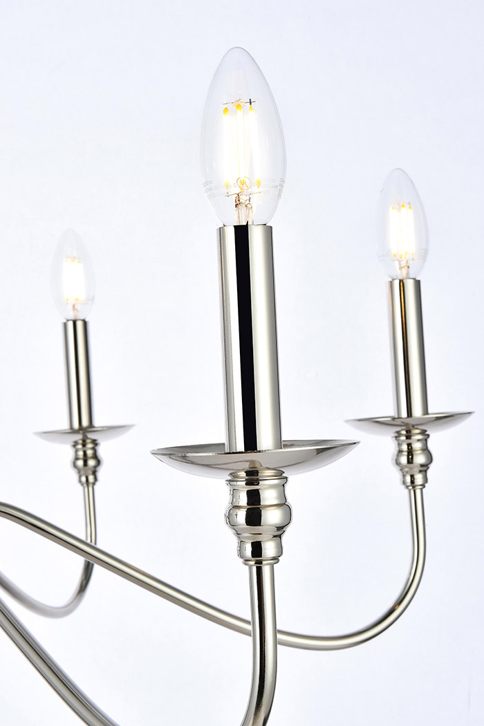 Elegant Rohan Chandelier - Polished Nickel, L 48" (LD5056D48PN)