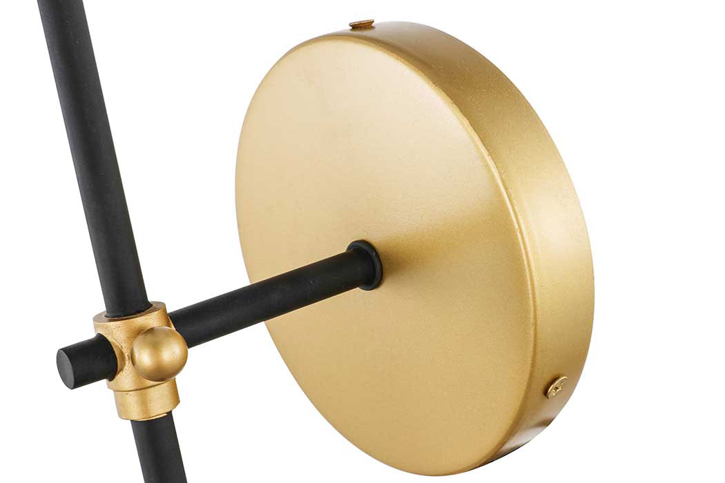 Elegant Mel 1 Light Wall Sconce - Brass/Black, L 5.5" (LD6004W6BRBK)