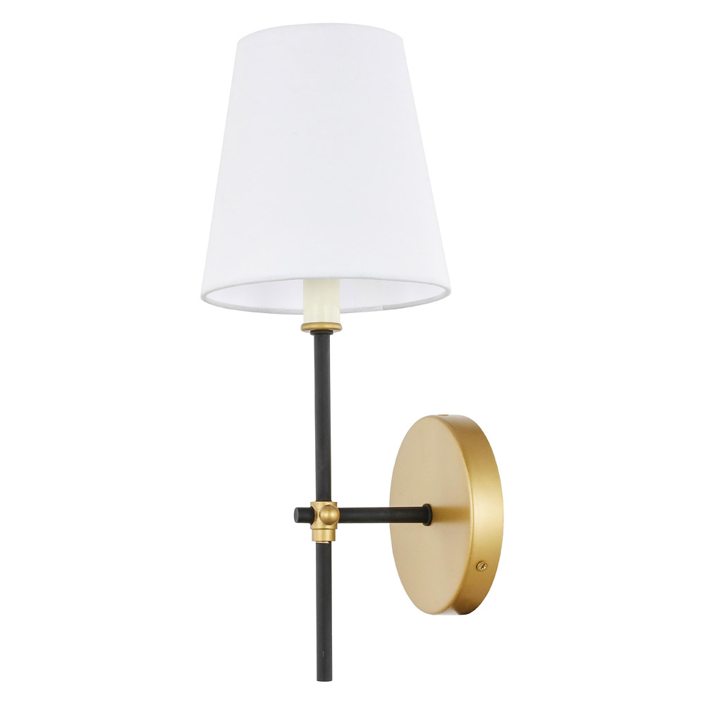 Elegant Mel 1 Light Wall Sconce - Brass/Black, L 5.5" (LD6004W6BRBK)
