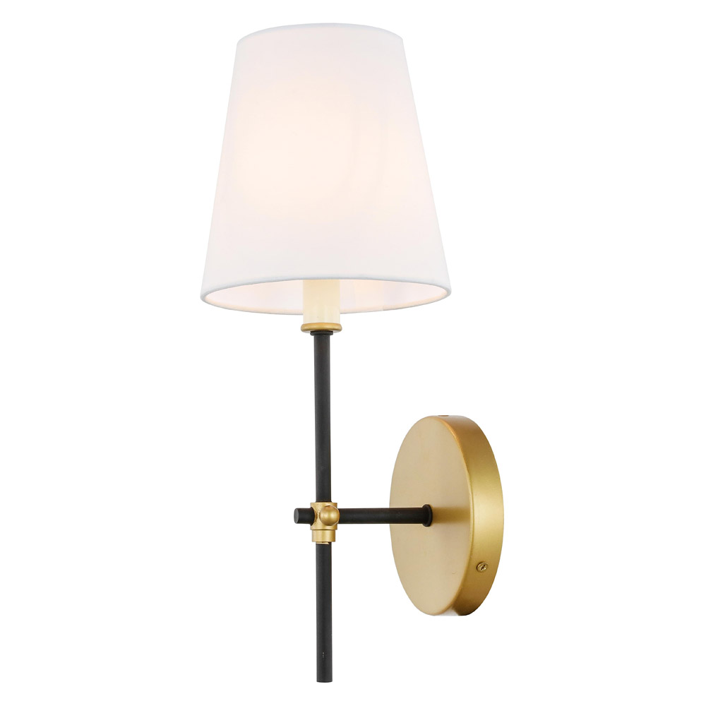 Elegant Mel 1 Light Wall Sconce - Brass/Black, L 5.5" (LD6004W6BRBK)