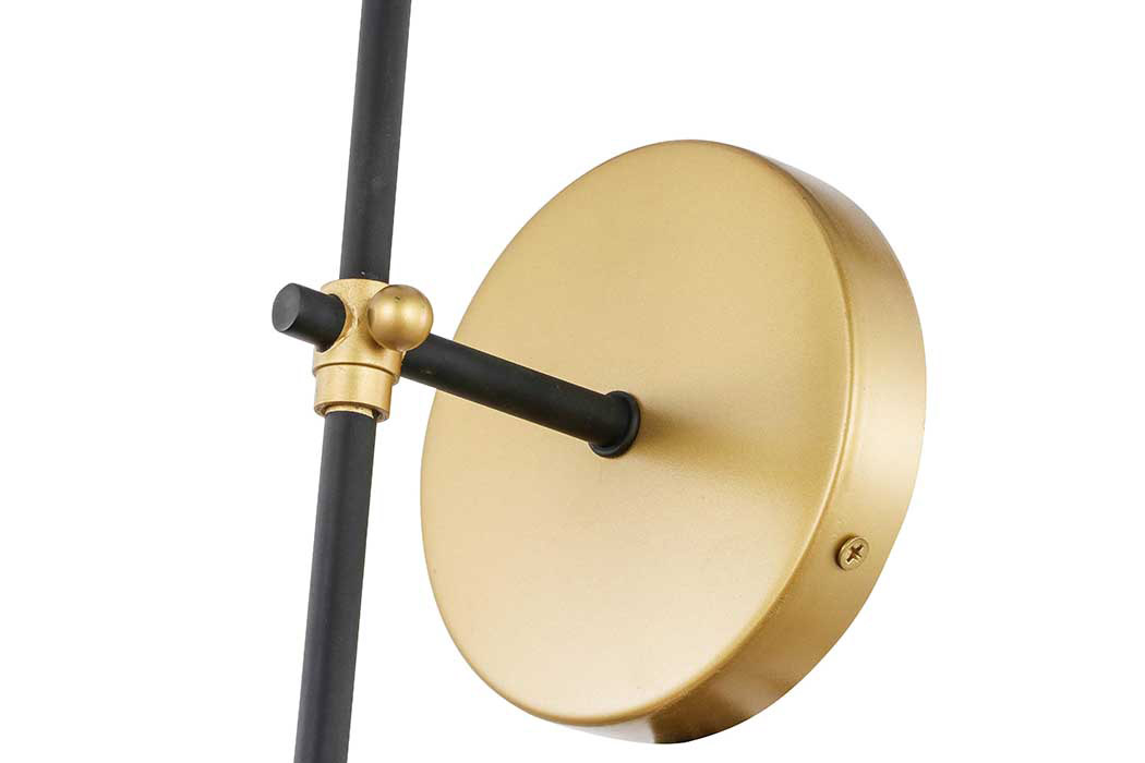Elegant Mel 1 Light Wall Sconce - Brass/Black, L 5.5" (LD6004W6BRBK)