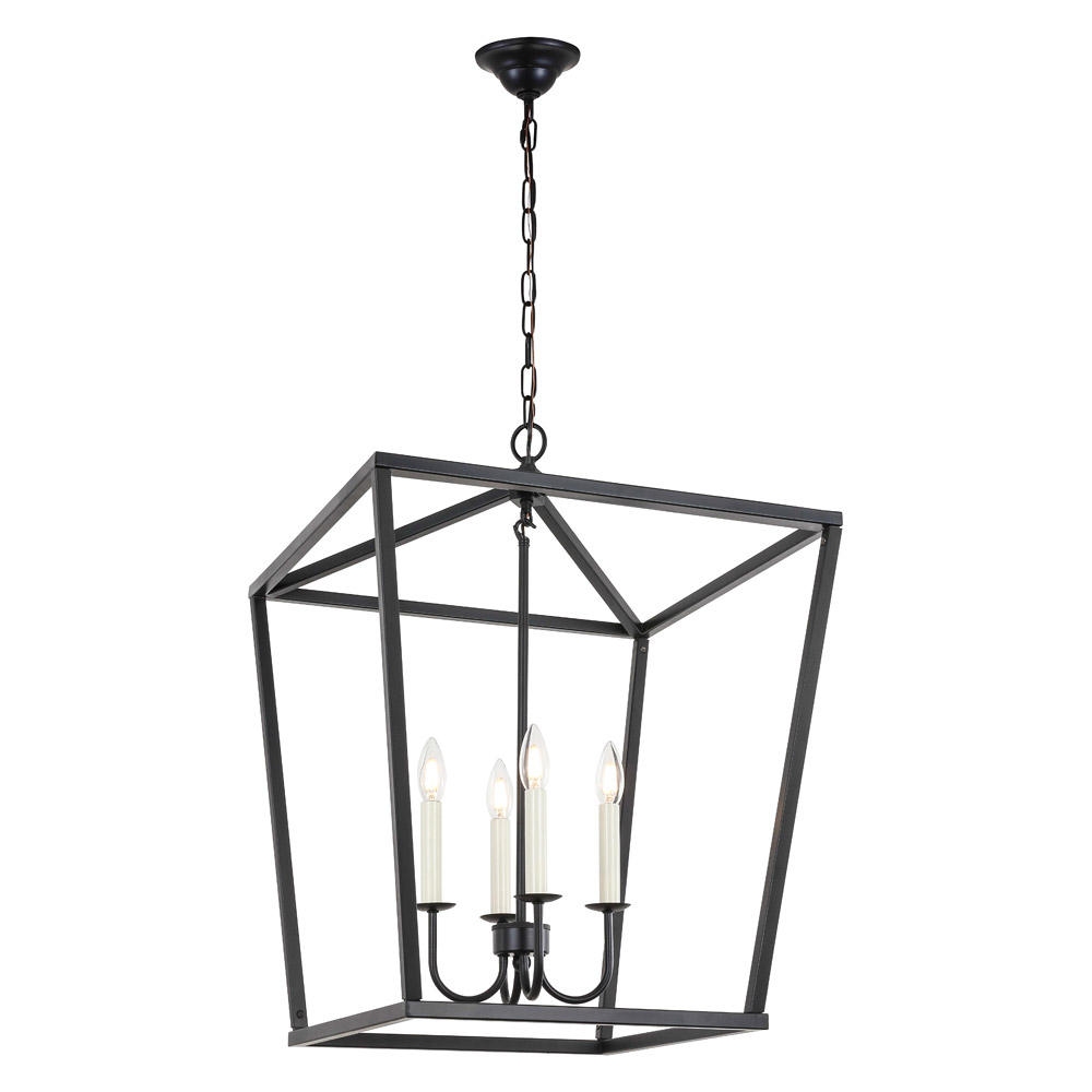 Elegant Maddox 1-Light Pendant - Black, L 20" (LD6008D20BK)