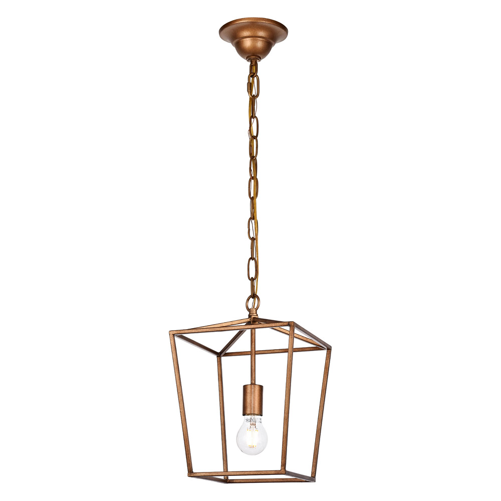 Elegant Maddox 1-Light Pendant - Gold, L 9" (LD6008D9G)