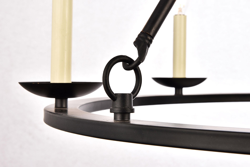 Elegant Maine 6-Light Chandelier - Black, L 32" (LD6010D32BK)