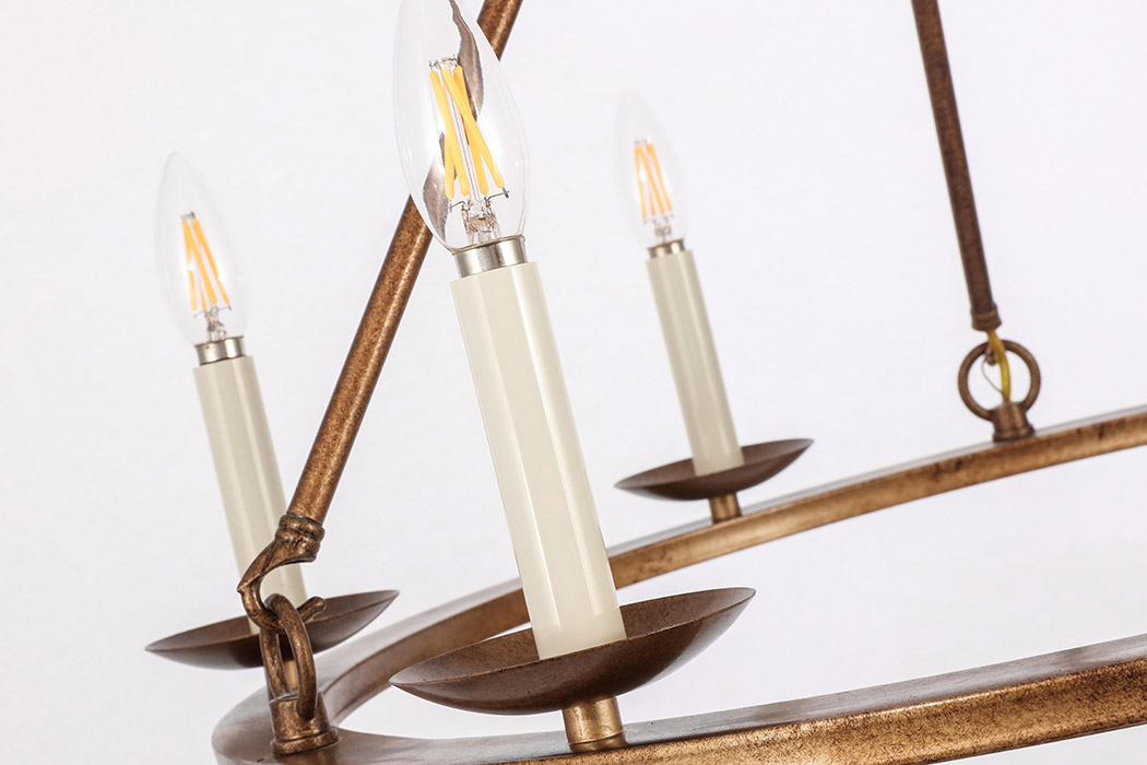 Elegant Maine 6-Light Chandelier - Gold, L 36" (LD6010D36G)