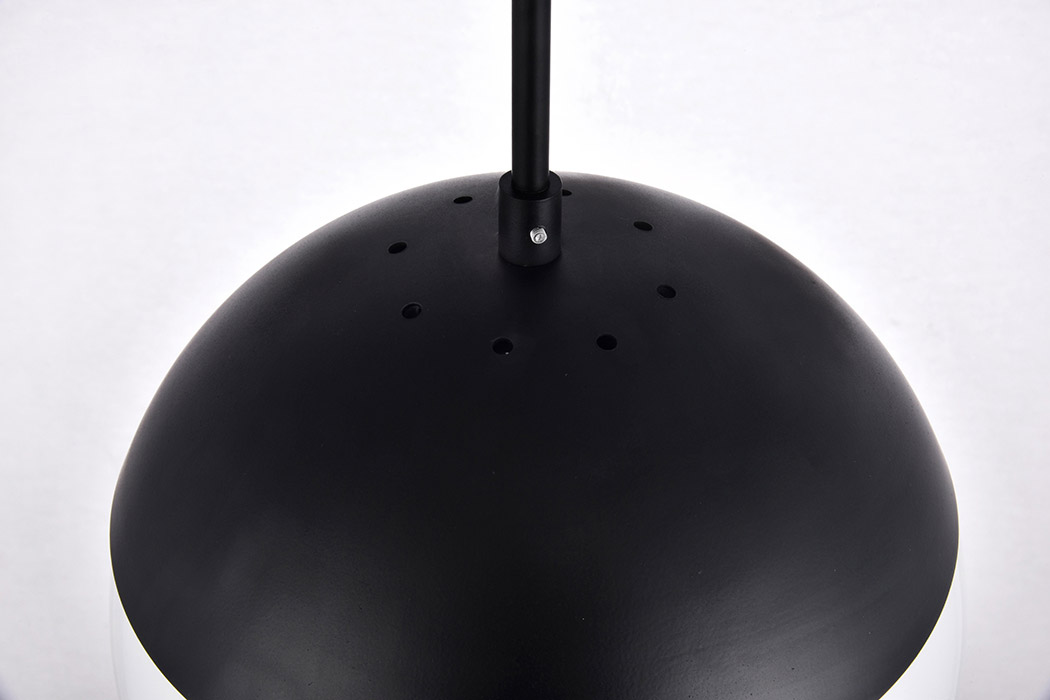 Elegant Pendant Light - Black/Glass Matte, L 10" (LD6032BK)