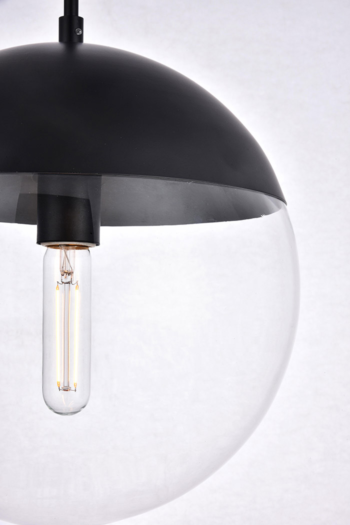 Elegant Pendant Light - Black, L 12" (LD6039BK)