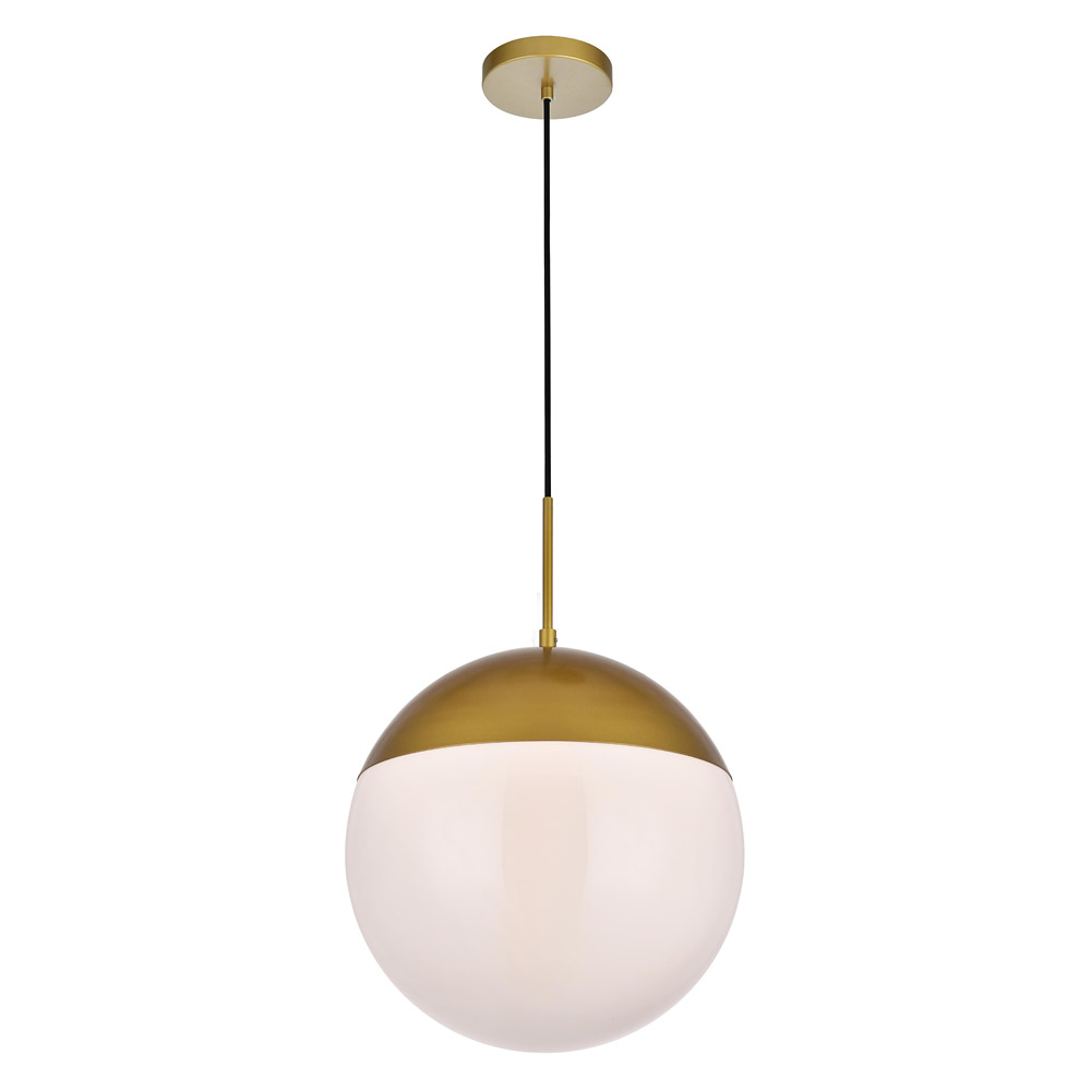 Elegant Pendant Light - Brass/Glass Matte, L 14" (LD6048BR)