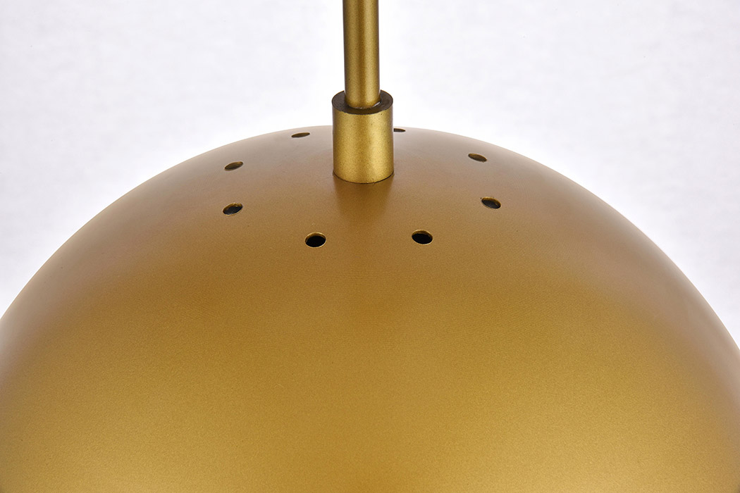 Elegant Pendant Light - Brass/Glass Matte, L 14" (LD6048BR)