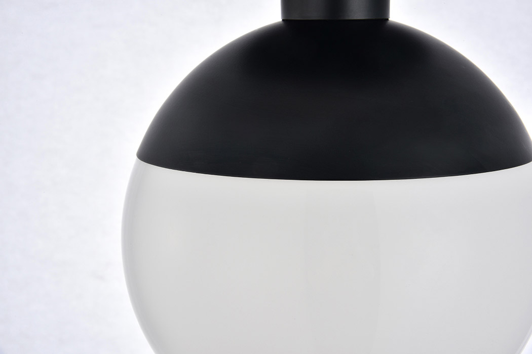 Elegant Flush Mount Light - Black/Glass Matte, L 8" (LD6050BK)