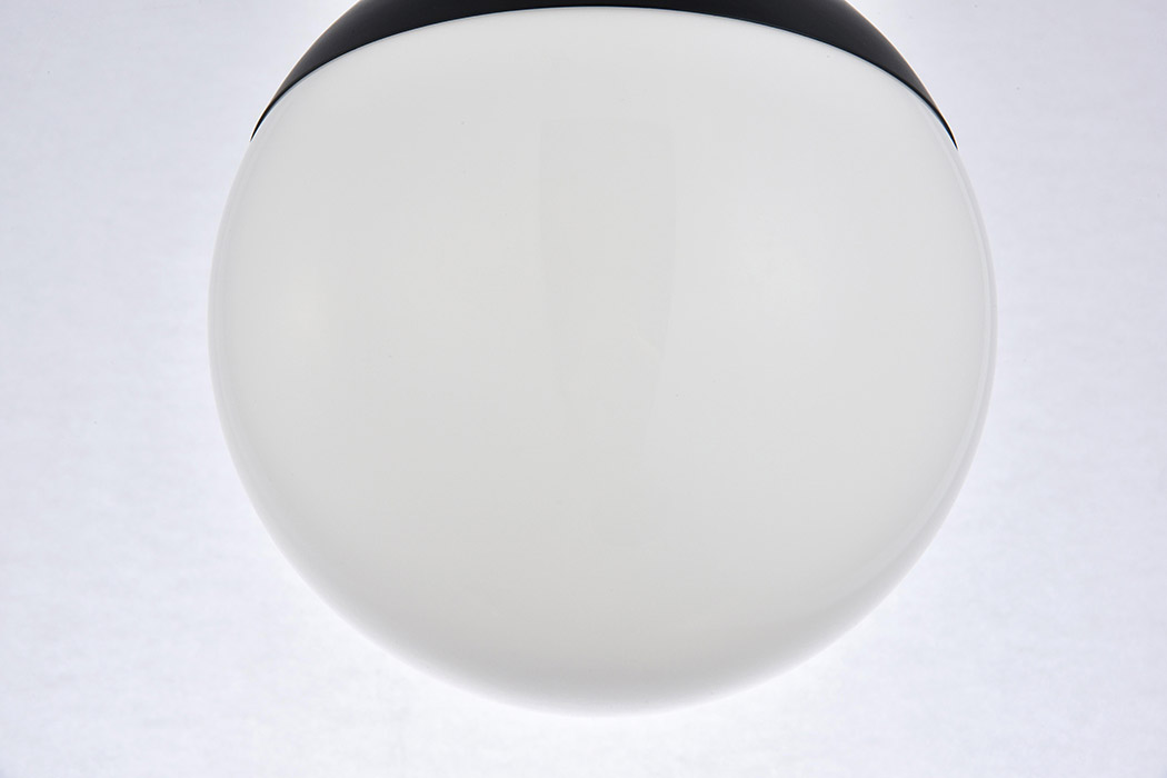 Elegant Flush Mount Light - Black/Glass Matte, L 8" (LD6050BK)