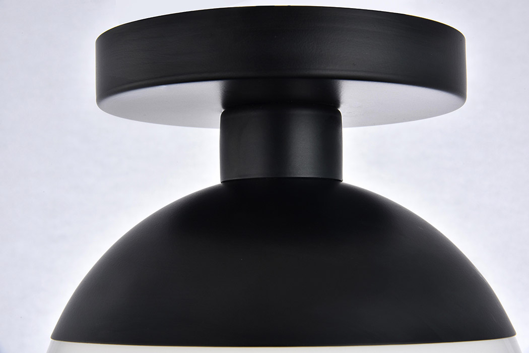 Elegant Flush Mount Light - Black/Glass Matte, L 8" (LD6050BK)