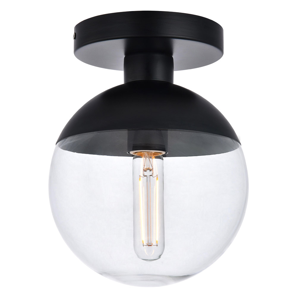 Elegant Flush Mount Light - Black, L 8" (LD6051BK)