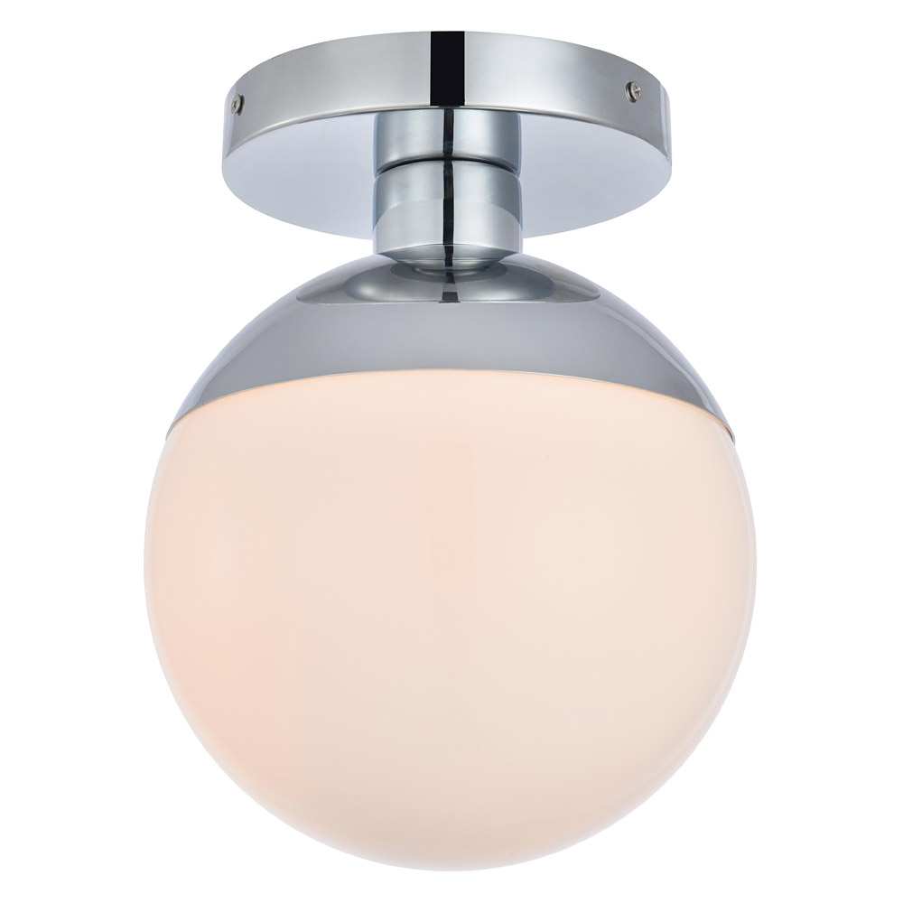 Elegant Flush Mount Light - Chrome/Glass Matte, L 8" (LD6052C)