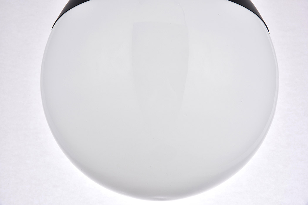 Elegant Flush Mount Light - Black/Glass Matte, L 12" (LD6056BK)