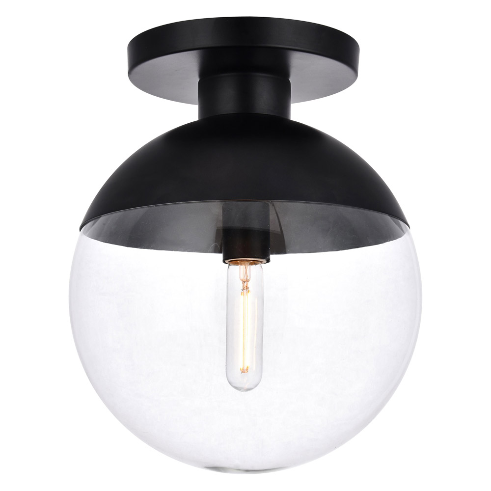 Elegant Flush Mount Light - Black, L 12" (LD6057BK)