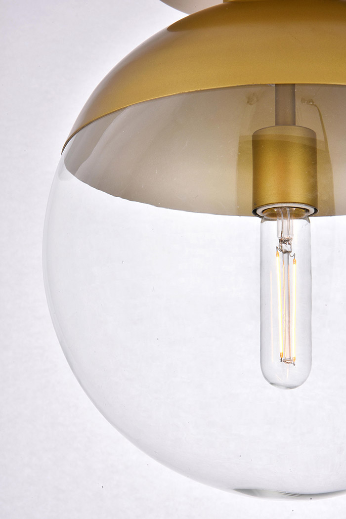 Elegant Flush Mount Light - Brass, L 12" (LD6061BR)