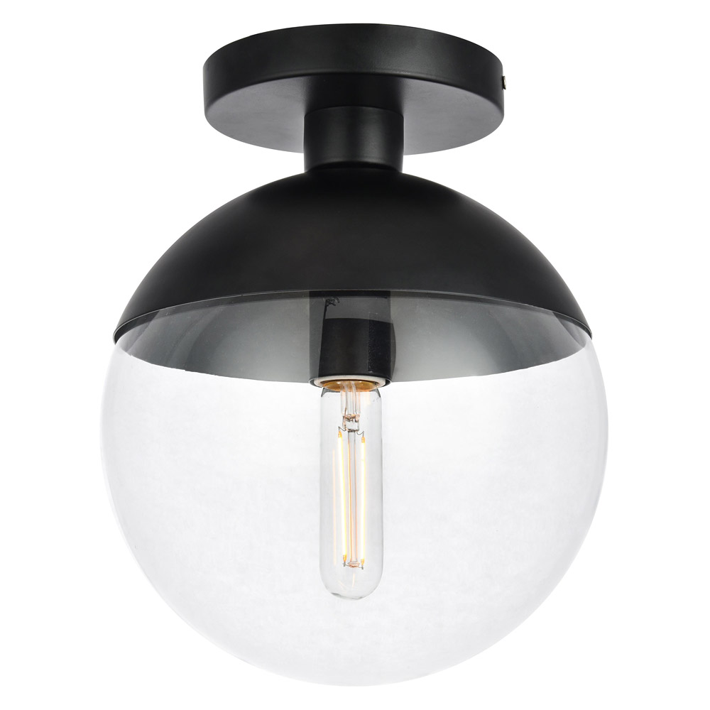 Elegant Flush Mount Light - Black, L 10" (LD6063BK)