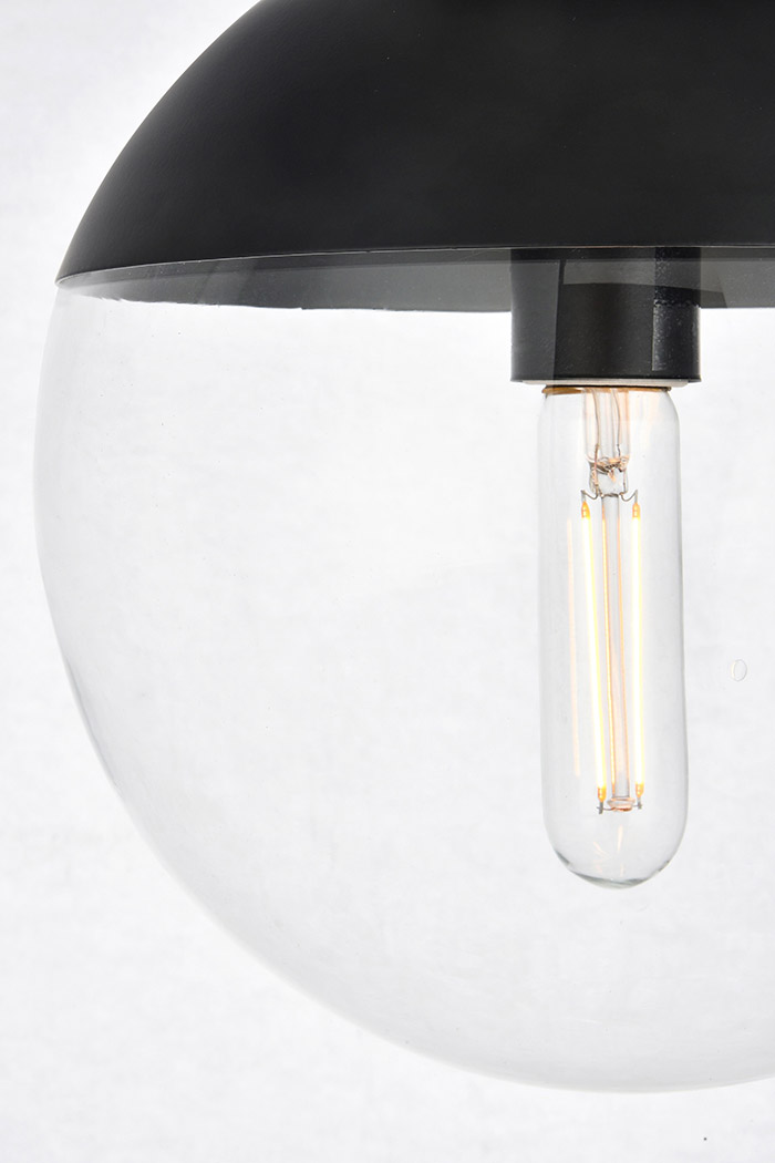 Elegant Flush Mount Light - Black, L 10" (LD6063BK)