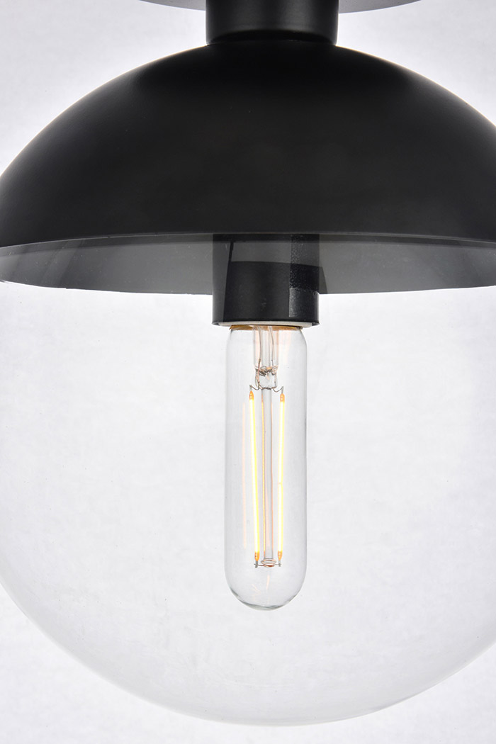 Elegant Flush Mount Light - Black, L 10" (LD6063BK)