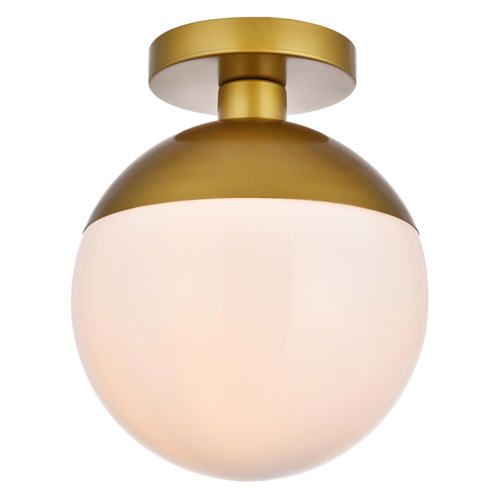 Elegant Flush Mount Light - Brass/Glass Matte, L 10" (LD6066BR)