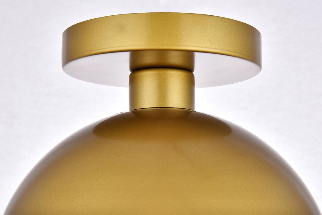 Elegant Flush Mount Light - Brass/Glass Matte, L 10" (LD6066BR)