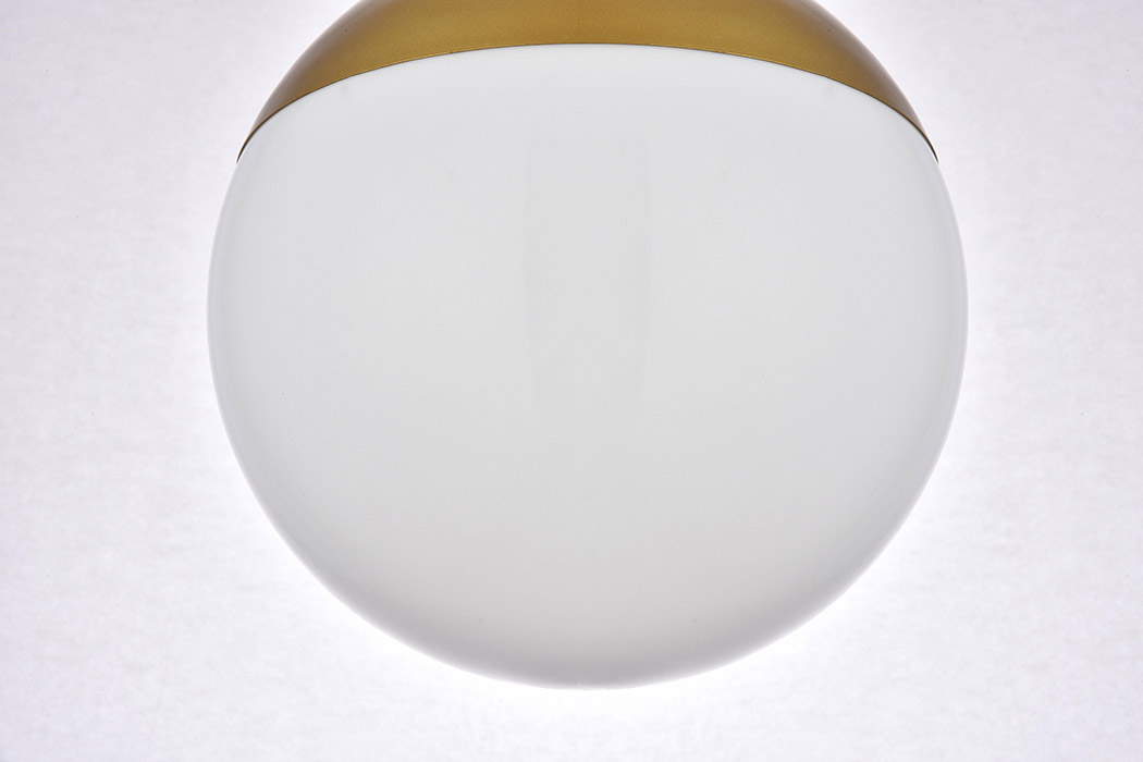 Elegant Flush Mount Light - Brass/Glass Matte, L 10" (LD6066BR)