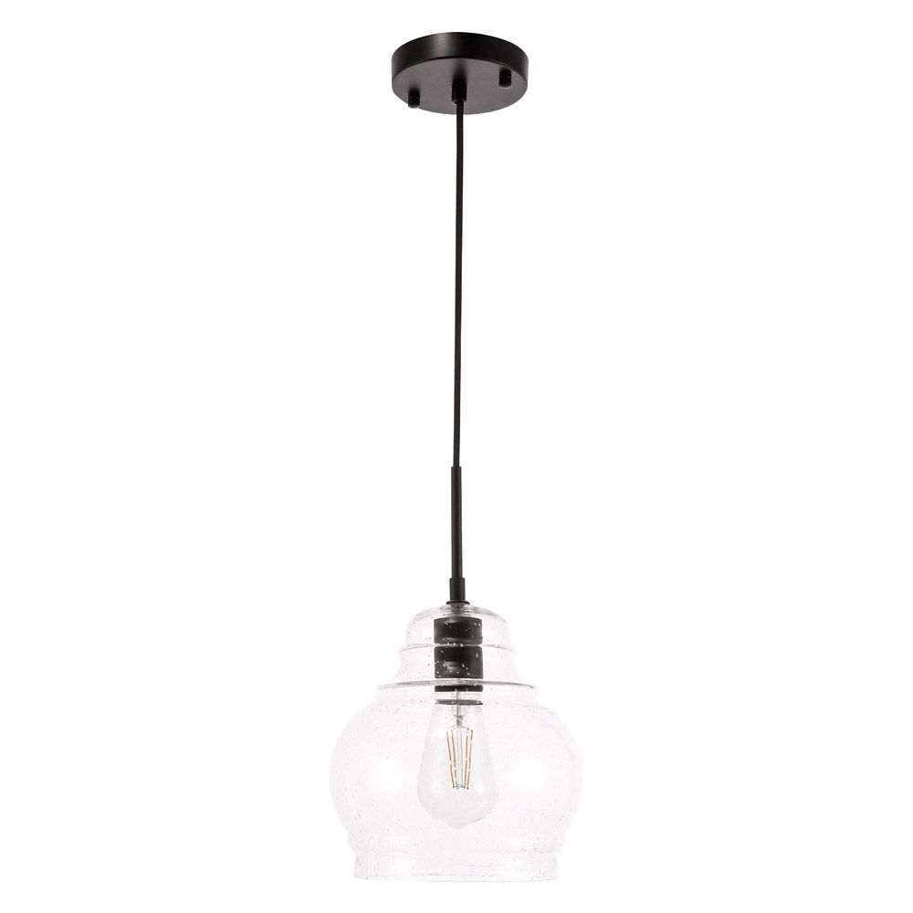 Elegant Pendant Light - Black, L 8" (LD6198BK)