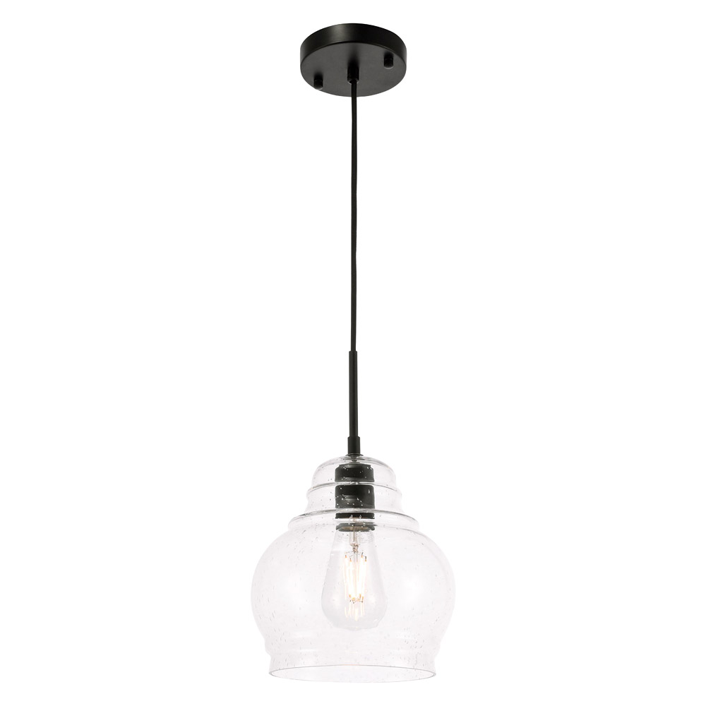 Elegant Pendant Light - Black, L 8" (LD6198BK)