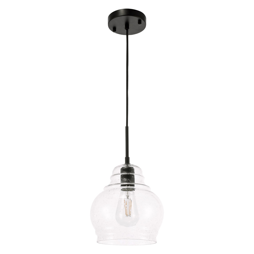 Elegant Pendant Light - Black, L 8" (LD6198BK)