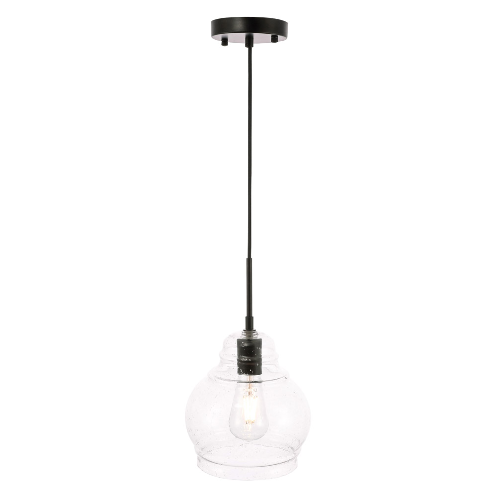 Elegant Pendant Light - Black, L 8" (LD6198BK)